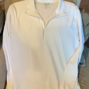 Sports Knits long sleeve polo 1/4 zipper white shirt. Men’s Med. / Unisex